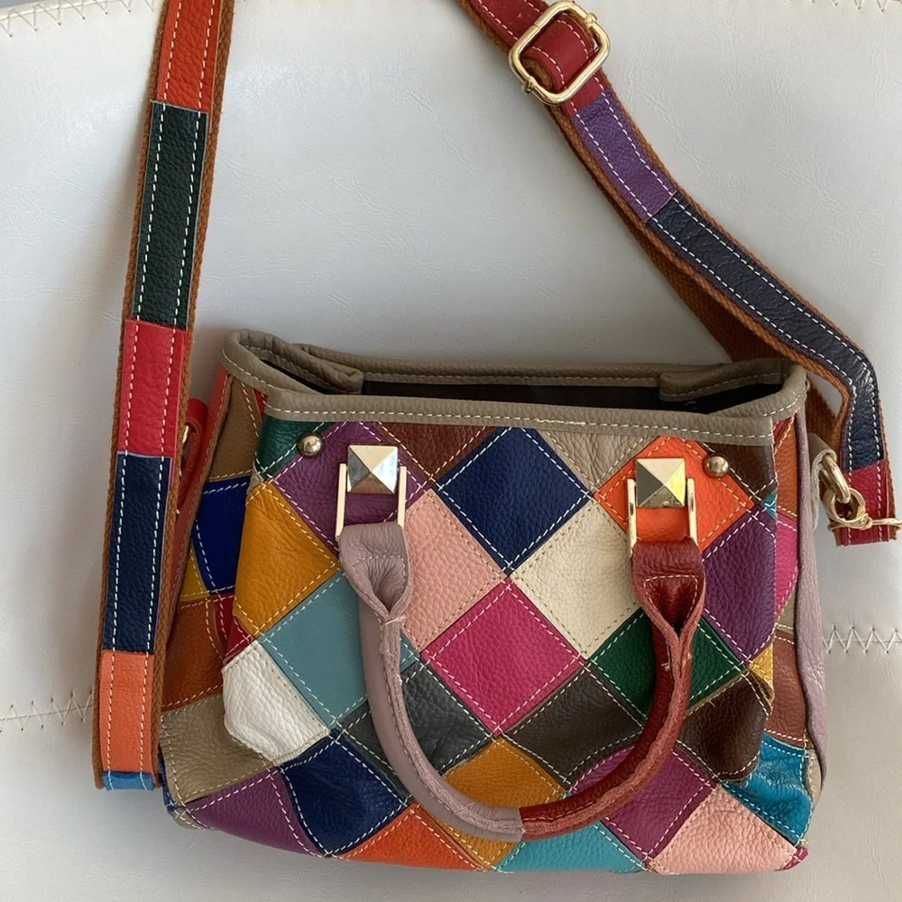 New Handmade Patchwork Hand-Crossbody Bag - Picture 6 of 8